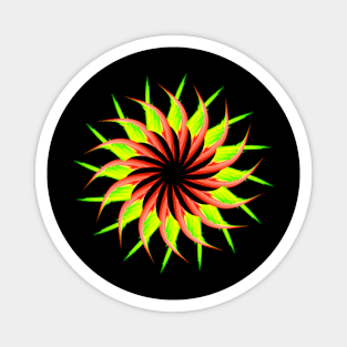 Red and green mandala Magnet